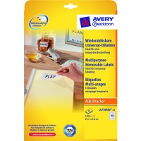 Avery Zweckform L4736-25 Etiquetas multifuncionales A4 45,7 x 21 mm blancas (1200 etiquetas) L4736REV-25 212580