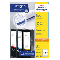 Avery Zweckform L4761-100 Etiquetas para lomo de carpeta 192 x 61 mm, color blanco (400 etiquetas) L4761-100 212112