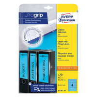 Avery Zweckform L4767-20 Etiquetas para lomo de carpeta 192 x 61 mm, color azul (80 etiquetas) L4767-20 212522