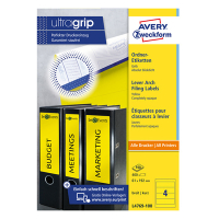Avery Zweckform L4769-100 lomo de carpeta etiquetas 192 x 61 mm amarillo (400 etiquetas) L4769-100 212122