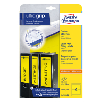 Avery Zweckform L4769-20 Etiquetas para lomo de carpeta 192 x 61 mm, color amarillo (80 etiquetas) L4769-20 212526