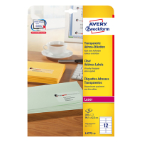 Avery Zweckform L4772-25 Etiquetas transparentes de 99,1 x 42,3 mm (300 etiquetas) L4772-25 212554