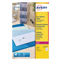 Avery Zweckform L7560-25 Etiquetas transparentes de 63,5 x 38,1 mm (525 etiquetas) L7560-25 212540