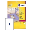 Avery Zweckform L7767-40 Etiquetas de alto brillo  210 x 297 mm (40 unidades) 212662 - 1