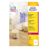 Avery Zweckform L7784-25 etiquetas transparentes A4 210 x 297 mm (25 etiquetas) L7784-25 212692