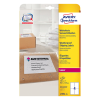 Avery Zweckform L7994-25 Etiquetas de envío resistentes a la intemperie A4 99,1 x 139 mm, blancas (100 etiquetas) AV-L7994-25 212806