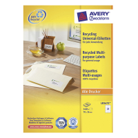 Avery Zweckform LR3475 Etiquetas universales recicladas A4 70 x 36 mm blancas (2400 etiquetas) LR3475 212056