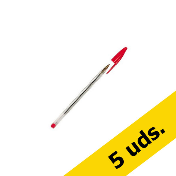 BIC Pack x5: BIC Bolígrafo Cristal original rojo  240420 - 1