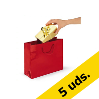 Bolsa de regalo papel charol (19 x 27 x 10 cm) - Roja | Pack 5 uds