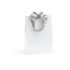 Bolsa de regalo papel charol con lazos (12 x 16 x 7 cm) - Blanca 426234 - 1