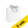 Bolsa de regalo papel charol con lazos (19 x 27 x 10 cm) - Blanca | Pack 5 uds 426304 - 1