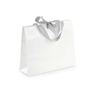 Bolsa de regalo papel charol con lazos (19 x 27 x 10 cm) - Blanca SA19BG 426235