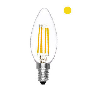 Bombilla LED E14 C35 Luz Cálida Vela Filamento (4W) 65160 425761 - 1