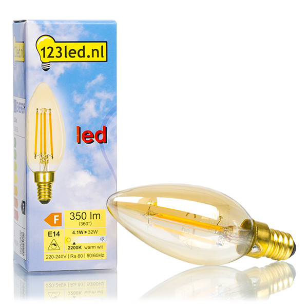 Bombilla LED E14 C35 Luz Cálida Vela Oro Regulable (4.1W) - 123tinta  LDR01662 - 1