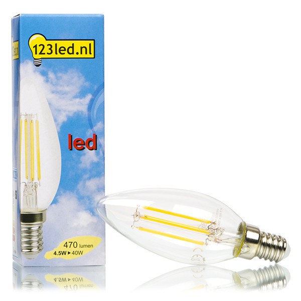 Bombilla LED E14 C35 vela filamento regulable luz cálida (4.5W) - 123tinta 929001332101c LDR01516 - 1