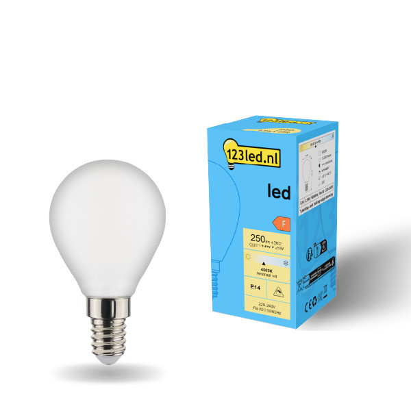 Bombilla LED E14 bola mate regulable 4000K (2,5W) - 123tinta  LDR01910 - 1