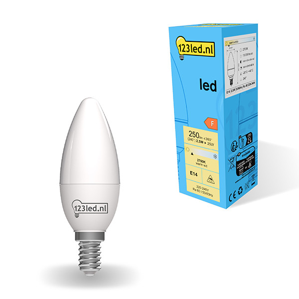Bombilla LED E14 vela mate luz cálida (2.5W) - 123tinta  LDR01850 - 1