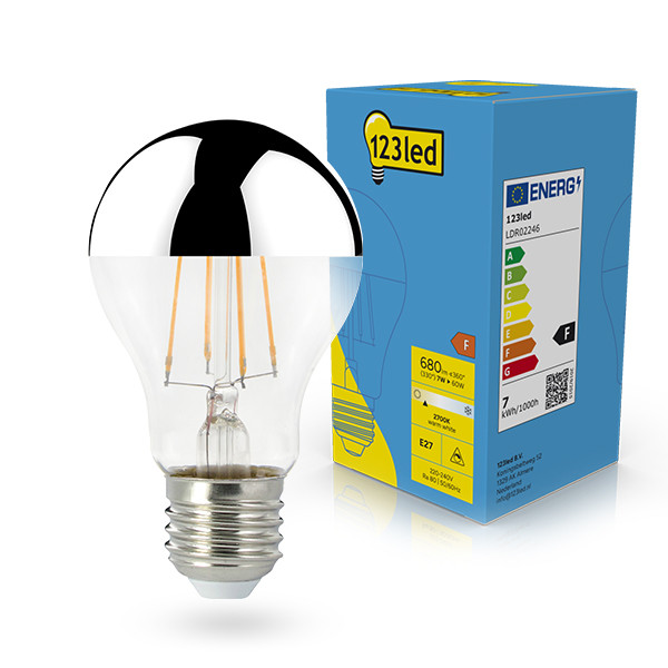 Bombilla LED E27 | Pera A60 | Espejo | Plateada | 2700K | Regulable | 7W (60W) - 123tinta LDR02246 - 1