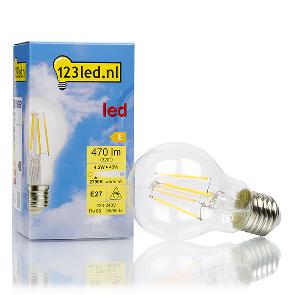 Bombilla LED E27 A50 Luz Cálida Pera Filamento Regulable (4.2W) - 123tinta  LDR01600 - 1