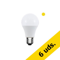 Bombilla LED E27 A60 Luz Cálida Redonda Mate (7W) | Pack 6 uds