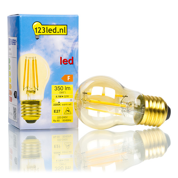 Bombilla LED E27 Luz Cálida Oro Bola Filamento Regulable (4.1W) - 123tinta  123inkt