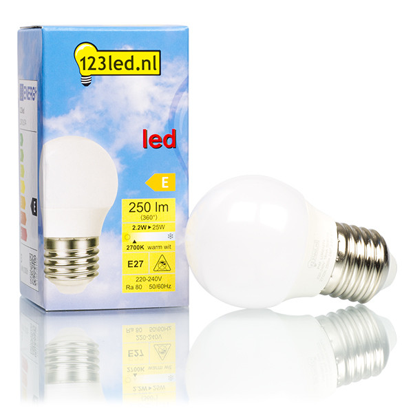 Bombilla LED E27 bola mate luz cálida (2.2W) - 123tinta  LDR01674 - 1