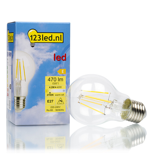 Bombilla LED E27 pera filamento regulable luz cálida (4.2W) - 123tinta  LDR01600 - 1