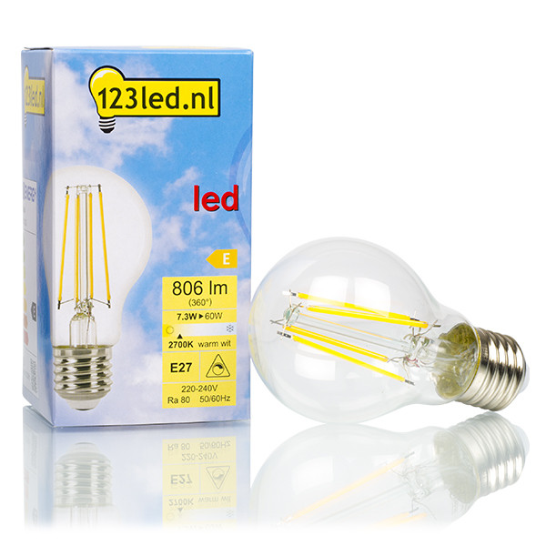 Bombilla LED E27 pera filamento regulable luz cálida (7.3W) - 123tinta  LDR01602 - 1