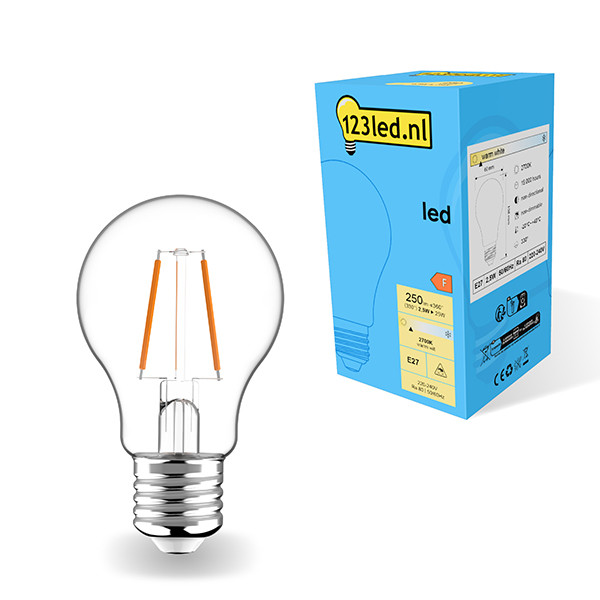 Bombilla LED E27 redonda filamento luz cálida (2.5W) - 123tinta  LDR01786 - 1