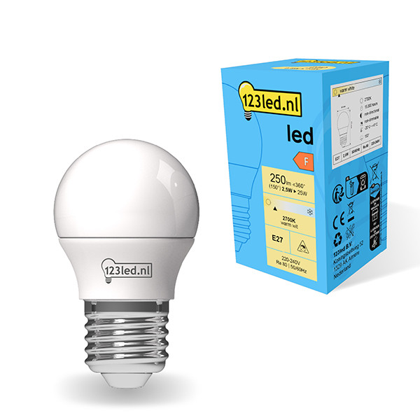 Bombilla LED E27 redonda mate luz cálida (2.5W) - 123tinta  LDR01804 - 1