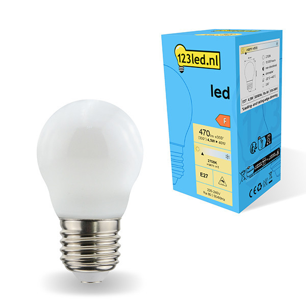 Bombilla LED E27 redonda mate regulable luz cálida (4.5W) - 123tinta  LDR01818 - 1