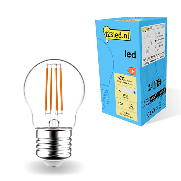 Bombilla LED E27 redonda regulable luz cálida (4.5W) - 123tinta  LDR01830 - 1