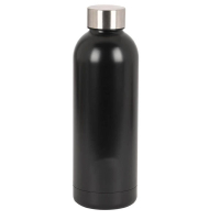 Botella reutilizable de acero inoxidable de 500 ml negra