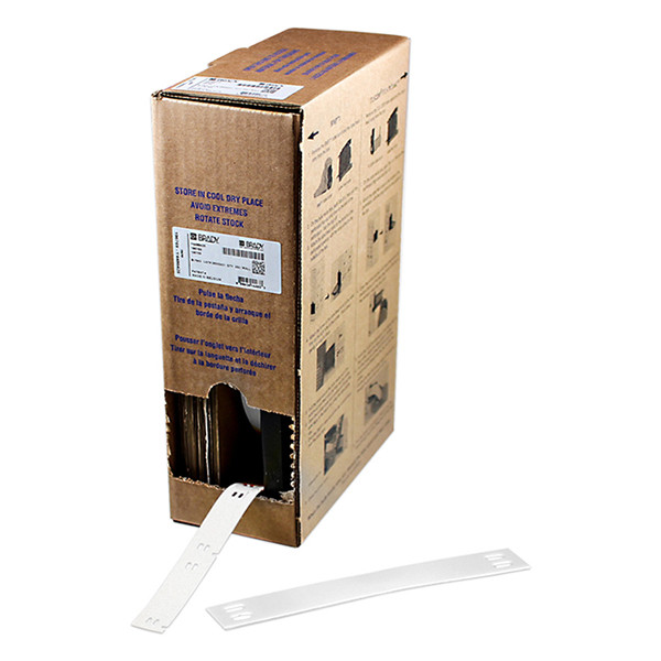 Brady BM-10X75-7598-WT Etiquetas de poliéster blanco 10 mm x 75 mm (original) BM-10X75-7598-WT 148017 - 1