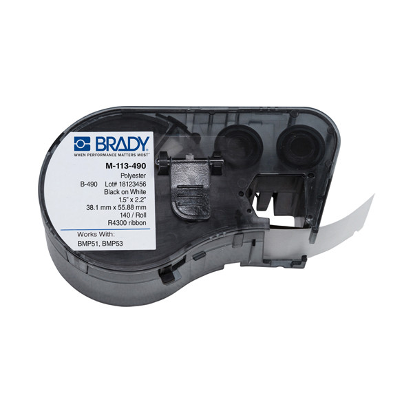Brady M-113-490 Etiquetas de poliéster Freezerbondz de 38,1 mm x 55,88 mm (original) M-113-490 146214 - 1