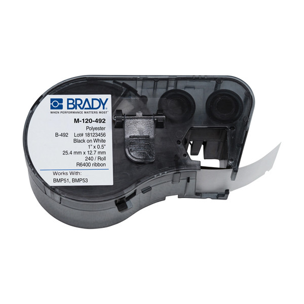 Brady M-120-492 Etiquetas de poliéster FreezerBondz de 25,4 mm x 12,7 mm (original) M-120-492 146074 - 1