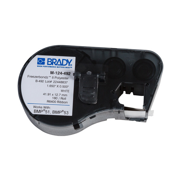 Brady M-124-492 Etiquetas de poliéster Freezerbondz, 41,91 x 12,7 mm (original) M-124-492 146232 - 1