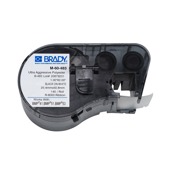 Brady M-60-483 Etiquetas poliéster superadherentes 25,4mm x 50,8mm (original) M-60-483 146128 - 1