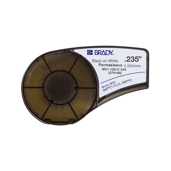 Brady M21-125-C-342 cinta termorretráctil negro sobre blanco 6,00 mm x 2,10 m (original) M21-125-C-342 147144 - 1