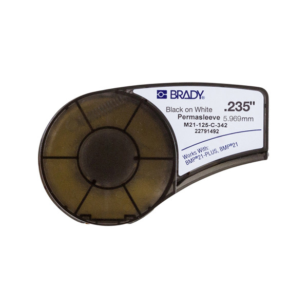 brady m21-125-c-342 cinta termorretractil negro sobre blanco 600 mm x 210 m original