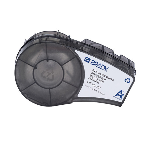 Brady M21-137-423 cinta poliéster negro sobre blanco 50,80 mm x 19,05 mm (original) M21-137-423 147510 - 1