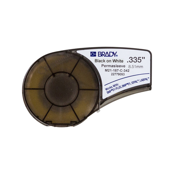 Brady M21-187-C-342 cinta termorretráctil negro sobre blanco 8,51 mm x 2,10 m (original)