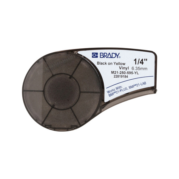 Brady M21-250-595-YL cinta de vinilo negro sobre amarillo 6,35 mm x 6,40 m (original)