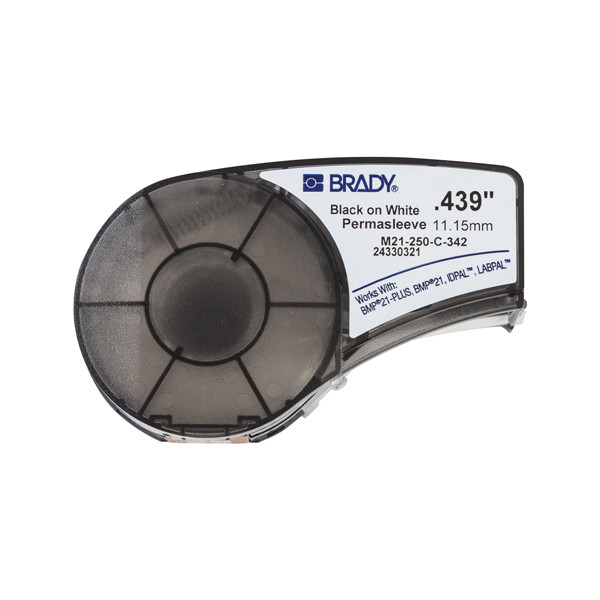 Brady M21-250-C-342 cinta termorretráctil negro sobre blanco 11,15 mm x 2,10 m (original)