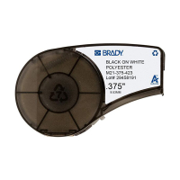 Brady M21-375-423 cinta de poliéster permanente, negro sobre blanco, 9,53 mm x 6,40 m (original) M21-375-423 147168