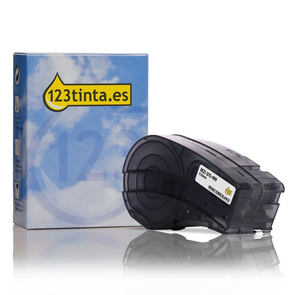 Brady M21-375-499 cinta de tela de nylon negro sobre blanco 9,53 mm x 4,88 m (marca 123tinta) M21-375-499C RL-BD-Ny-21P-375-BK/WT 147179 - 1