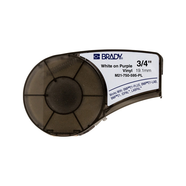 Brady M21-750-595-PL cinta vinilo blanco sobre morado 19,1mm x 6,40M (original)