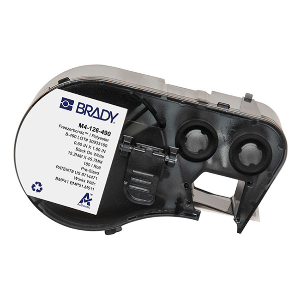 Brady M4-126-490 Etiquetas de poliéster Freezerbondz negro sobre blanco 15,24 mm x 45,72 mm (original)