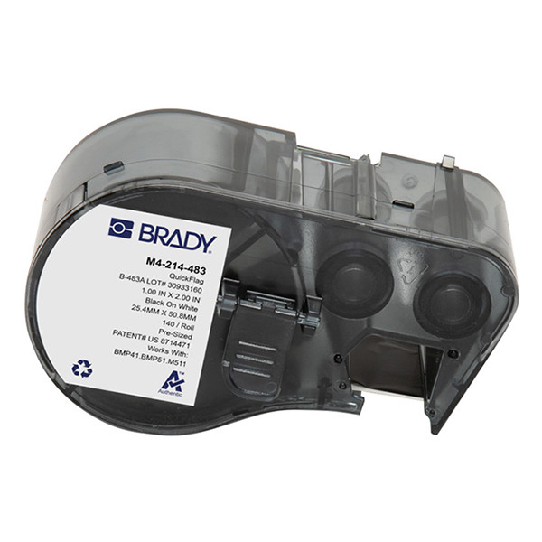 Brady M4-214-483 etiquetas de poliéster negro sobre blanco 50,80 mm x 25,40 mm (original)