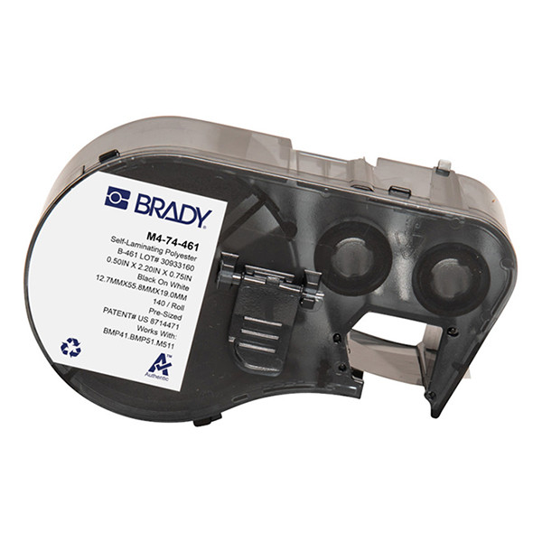 Brady M4-74-461 etiquetas de poliéster laminadas negro sobre blanco 55,88 mm x 12,70 mm (original) M4-74-461 147979 - 1